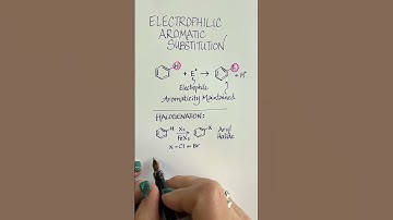 Electrophilic Aromatic Substitution in 25 seconds with five examples #organicchemistry #mcatprep