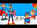 Paw Patrol mix Captain America and Superman with clay 👽 Superheroes 👽 Polymer Clay Tutorial