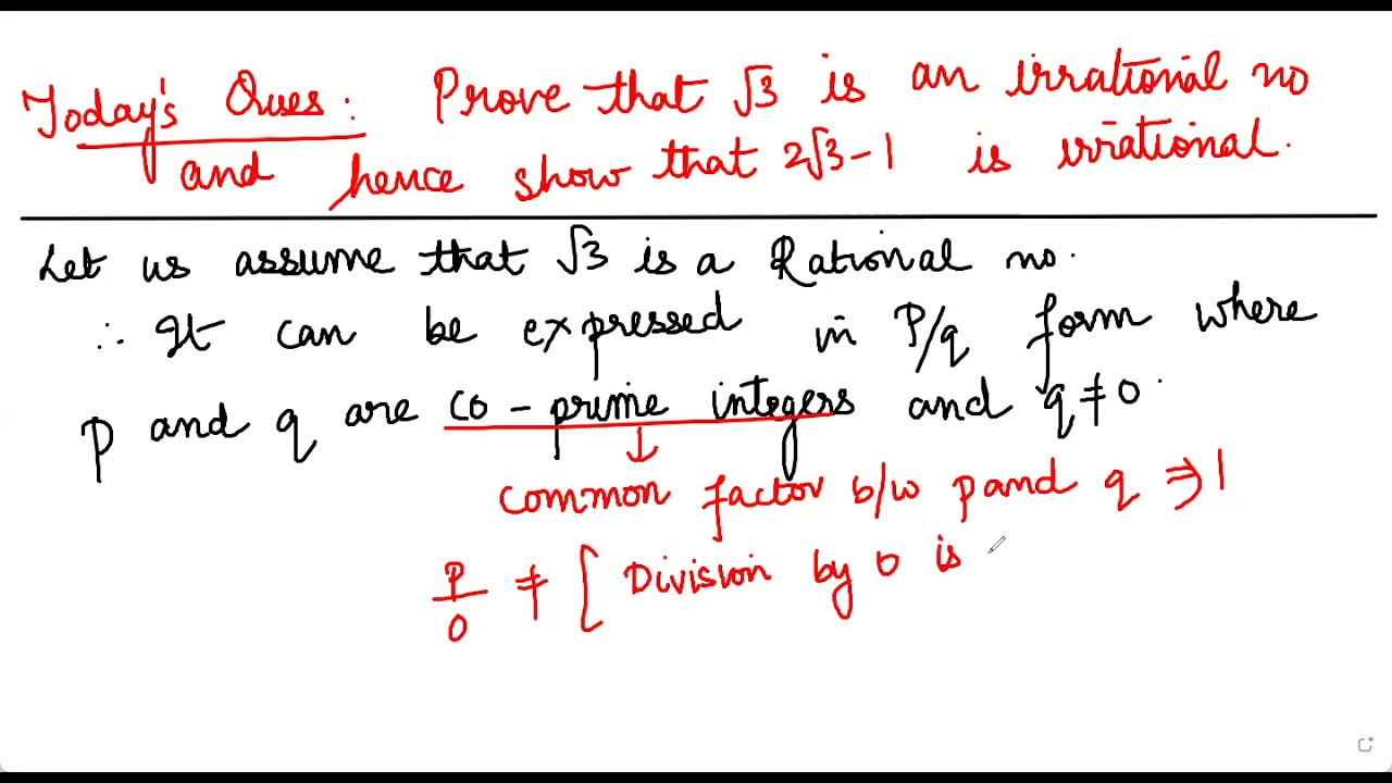 Prove Root 3 Irrational YouTube Prove Root 3 Irrational YouTube