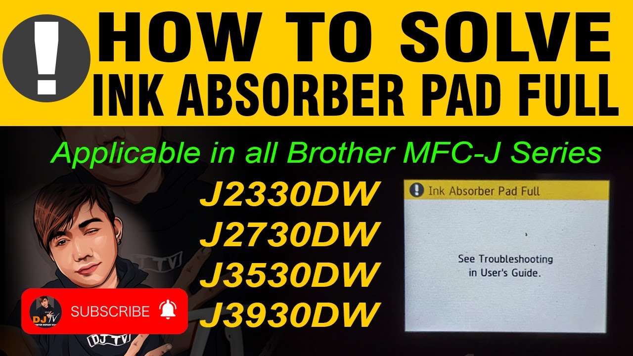 INK ABSORBER PAD FULL ERROR FOR BROTHER J SERIES VLOG NO 16 YouTube