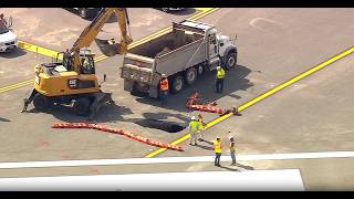 Sinkhole shuts down one of LaGuardia Airport's runways