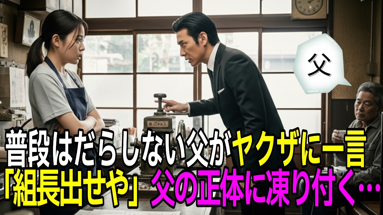 「組長出せや」普段はだらしない父がヤクザに一言。父の正体を知った瞬間ヤクザたちが凍り付いた。【感動する話】【朗読】