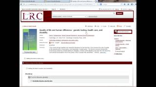 Searching the Worldcat Local Discovery Tool