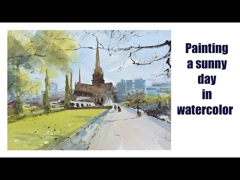 Online Watercolor class demo  Size 14x21 inch #watercolor