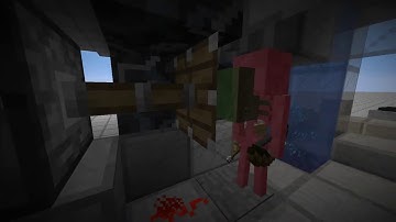 How to push undead mobs into a water elevator - Minecraft