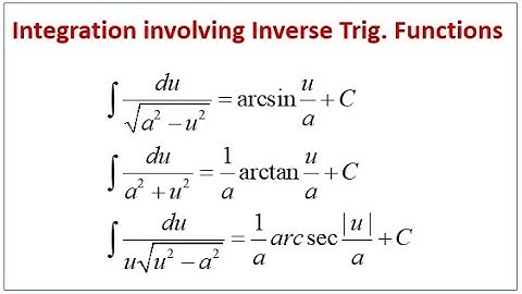 AP Calculus AB: 8.1 Arcsin and Arctan Formulas for Integration