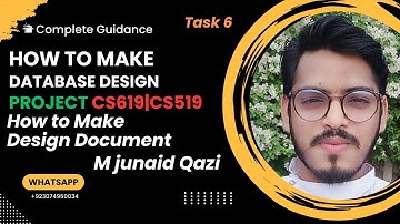 How to Make Database Design diagram | Task 6 | Design document CS519 & CS519 by M junaid Qazi