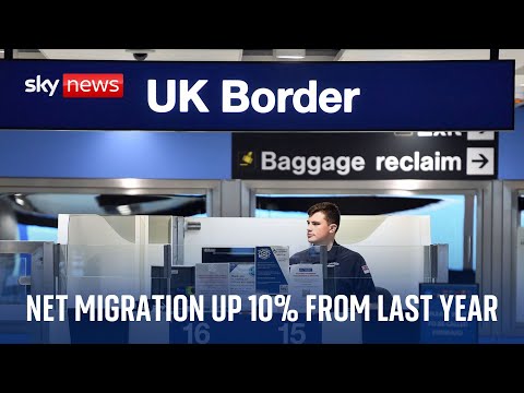 Net migration rose to 672,000 in year to june - up from 607,000 in the previous year