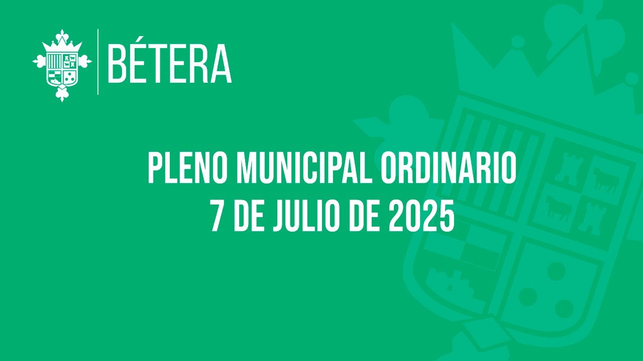 Pleno ordinario del 7 de julio de 2025