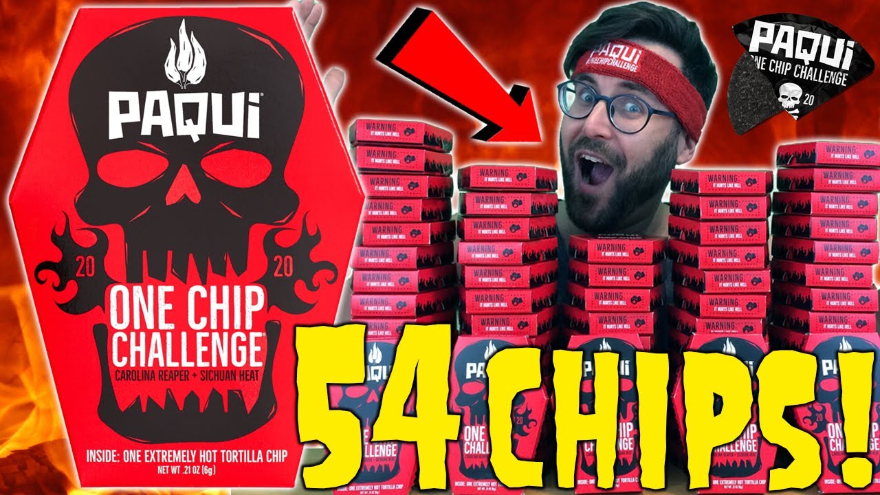 Paqui One Chip Challenge! 54 Chips! World's Hottest Chip! 