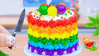 Amazing Miniature RAINBOW FLOWER Cake Decorating Tutorial 🌈 Best Of Mini Cake Making Compilation