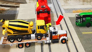 Beamng DRIVE ✅ Kamikaze Drivers run under Train ✅ Trains Accidents