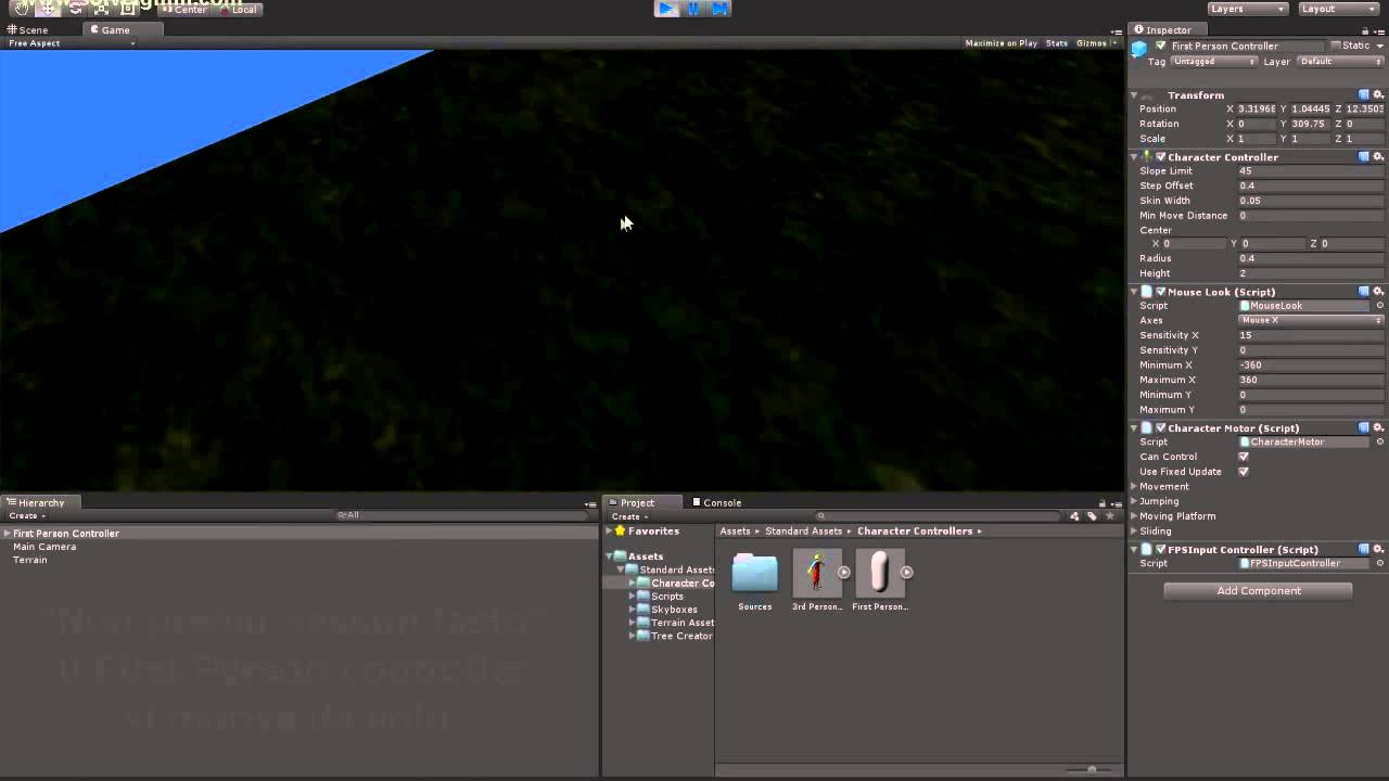 [RISOLTO] Problema Unity 3D First Person Controller si muove solo - YouTube