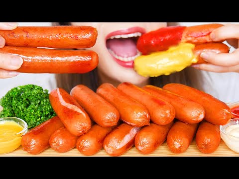 【咀嚼音/ASMR】ジョンソンウィルの肉汁たっぷりソーセージをお腹いっぱい食べる音【字幕付】Eat sounds of johnsonville's sausage