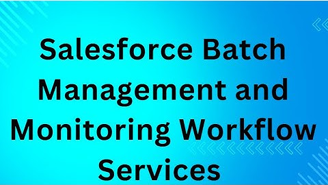 Salesforce Batch Management and Monitoring Workflow Services