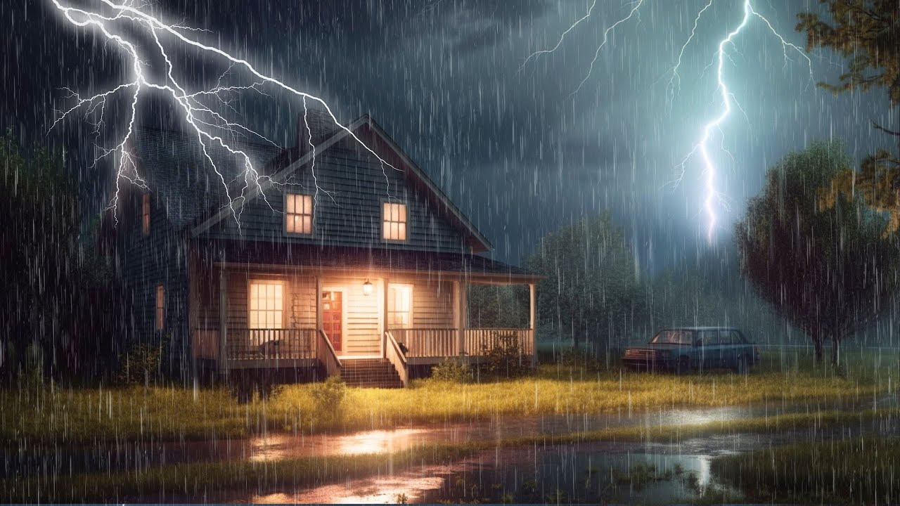 Fuertes Lluvias Y Truenos En La Casa De Campo, El Sonido De La Lluvia ...
