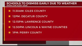 Several Middle Tennessee school districts to dismiss early Thursday due to severe weather