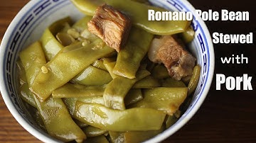 Romano Pole Bean Stewed with Pork ( 豆角炖肉) - Traditional Stew Pork and Bean Paired with Rice