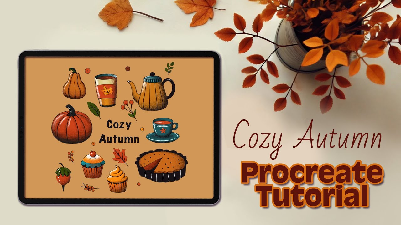 Cozy Autumn Vibes🍂🍁Easy Procreate Tutorial for Beautiful Fall Art ...