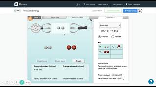 Reaction Energy Gizmo  - ExploreLearning