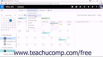 Outlook on the Web Tutorial Managing Multiple Calendars Microsoft Training