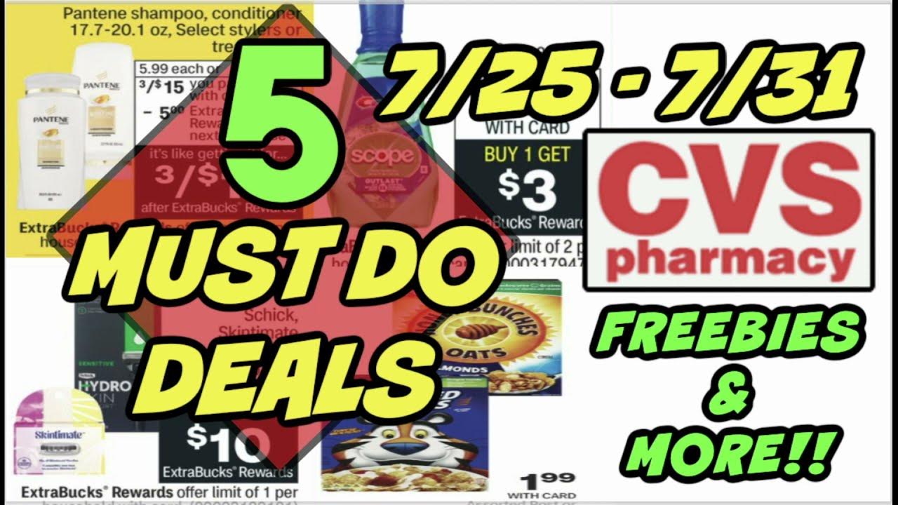 5 MUST DO CVS DEALS (7/25 7/31) FREEBIES & MORE! YouTube