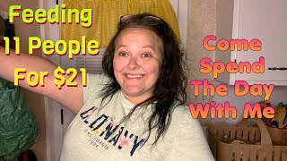 Feed 11 People with $21 || Spend The Day With Me || $5 Pantry Challenge