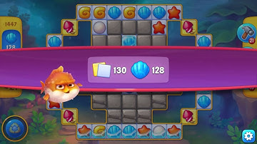 Fishdom level 1447 in 21 moves