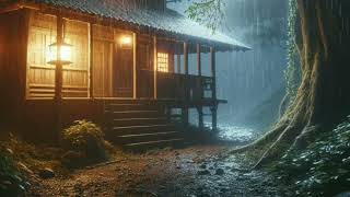 OVERCOME STRESS BY SLEEPING IMMEDIATELY WITH HEAVY RAIN AND THUNDER AT NIGHT • heavy rain,Meditation