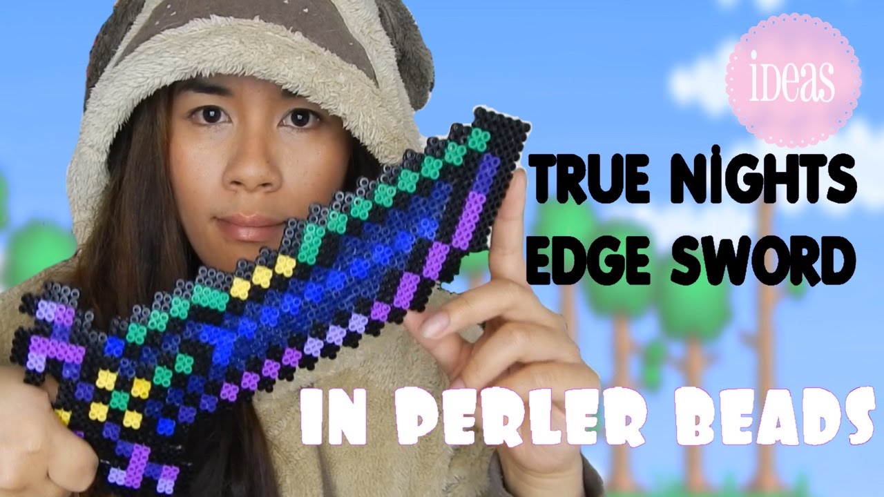 True Night S Edge Sword Terraria In Perler Beads Life Size Perler Beads Perler Life Size