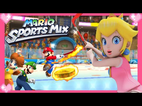 💗 Mario Sports Mix (hockey) Peach Gameplay 💗￼