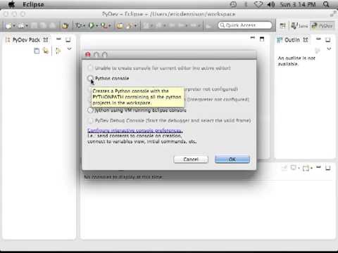 Opening the Python Console in Eclipse with PyDev