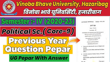 VBU UG Semester 4 Political Science Core 9 Previous year Question Paper With Answer Session 2017-20
