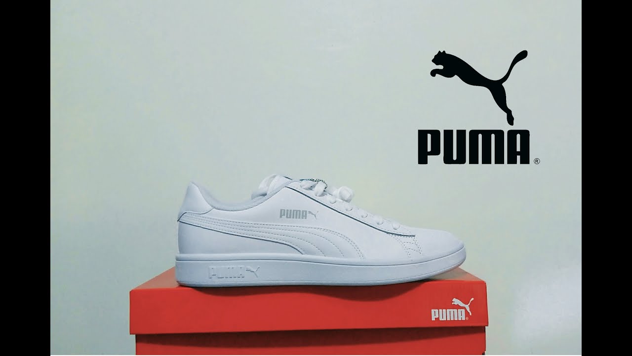 ⚪️⚪️Puma Smash All White | Unboxing Puma Smash white | Puma Smash ...