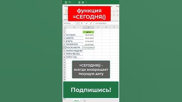 🔥Функция СЕГОДНЯ в Excel за 10 секунд!: автоматическая дата в Excel✅