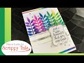 sponge watercolour for Bright colours fast .. 5x7  card ScrappyTails Crafts assorted leaves dies