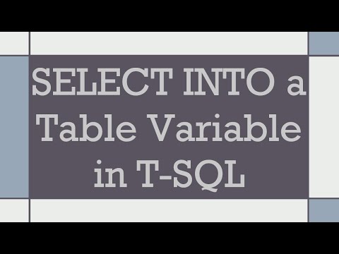 SELECT INTO a Table Variable in T-SQL