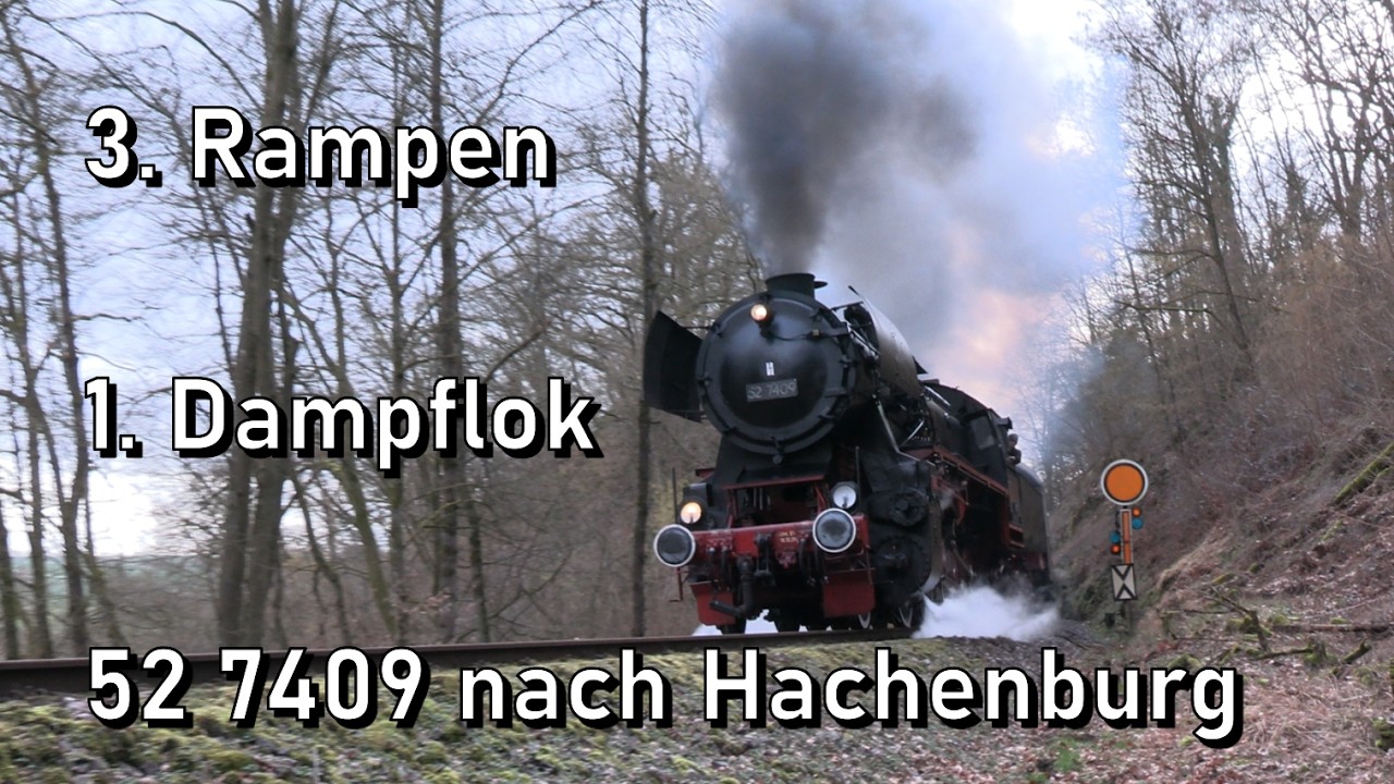 Mit 52 7409 über 3 Rampen nach Hachenburg