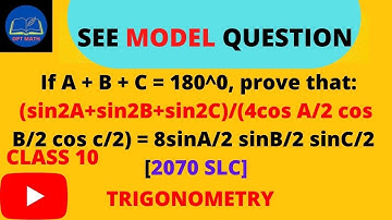 SEE preparation Class||Model Question Practice||Conditional Trigonometric Identities||SLC||PABSON||