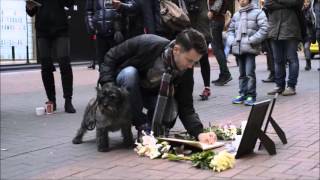 Touching Memorial for a Rabbit Appears Outside a Shop That Sells Fur