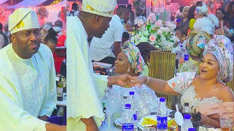 See how Femi Adebayo, Eniola Badmus, Mercy Aigbe &Husband Welcome Desmond Elliot At Fathia Balogun's