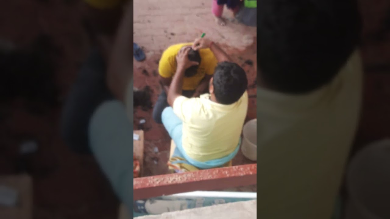 Young man headshave in temple #bald #gundu #motta #mottai #shaving #takla #மொட்ட #மொட்டை #headshave