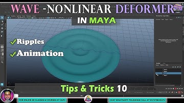 Maya Nonlinear Wave Deformer | Water Ripples Animation | Maya tips & tricks 10 #3dmodelingtutorial