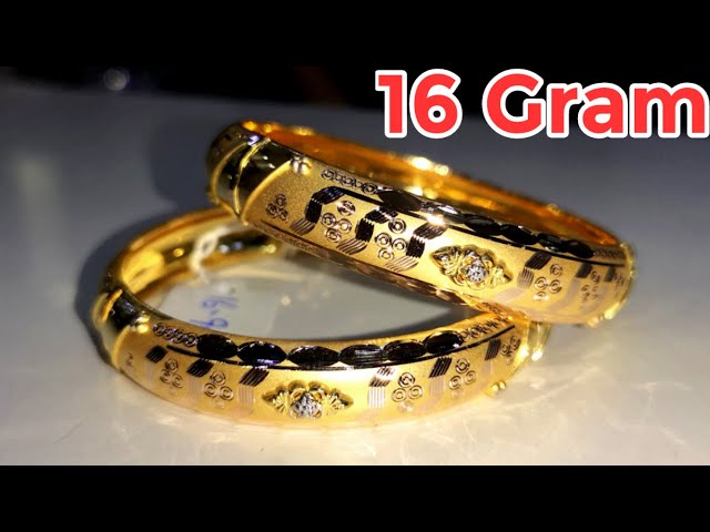 Solid 22k Gold Two Tone Scalloped Floral Slip On Bangle Bracelet 16 grams |  eBay