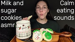 Soft sugar cookies + milk / ASMR eating sounds