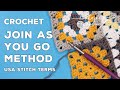How to crochet the join as you go jayg method  granny square joining