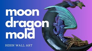 Beautiful Resin Moon Dragon Wall Decor