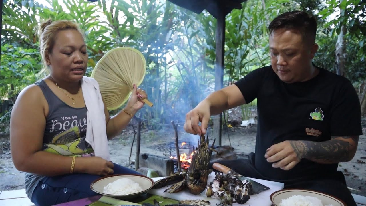 SEAFOOD BAKAR / Lobster,Sotong,Ikan Tenggiri //  Cecah Sambal Kicap Dan Nasi / Betul-Betul Mantap…//