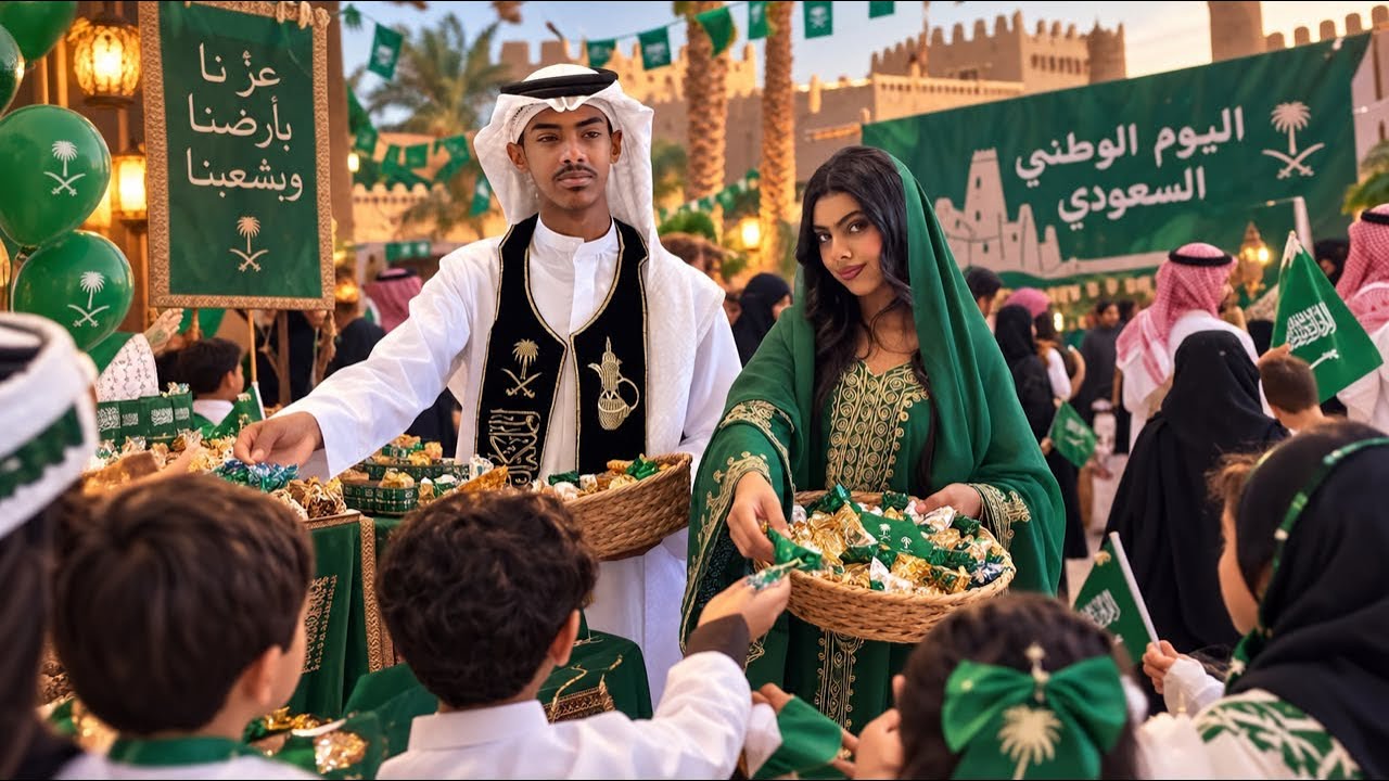 1. فلوق اليوم الوطني 96🇸🇦 🌴| تجهيزاتنا واحتفالاتنا وتوزيعات فجر ولقاء متابعينا والتصوير معهم💚💚