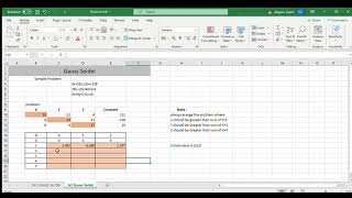Gauss Seidel Method in Excel